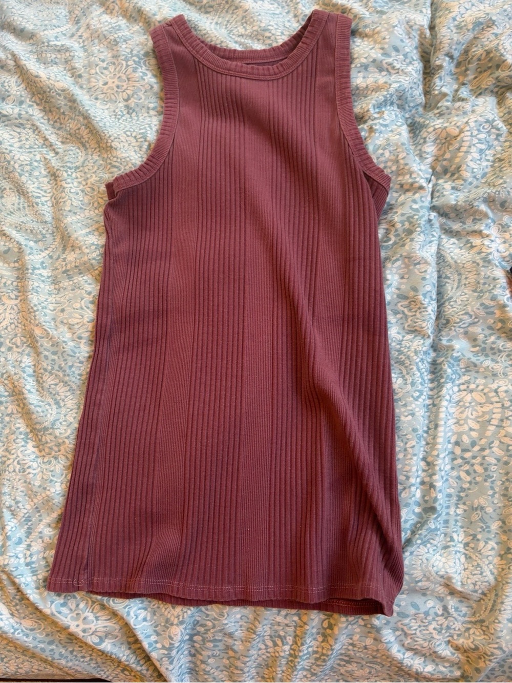 Ribbed Tank Top - Burgundy
